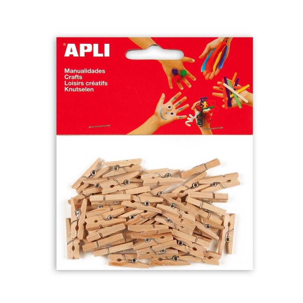 Štipaljke Apli 25x3mm mini drvene 45/1 13478