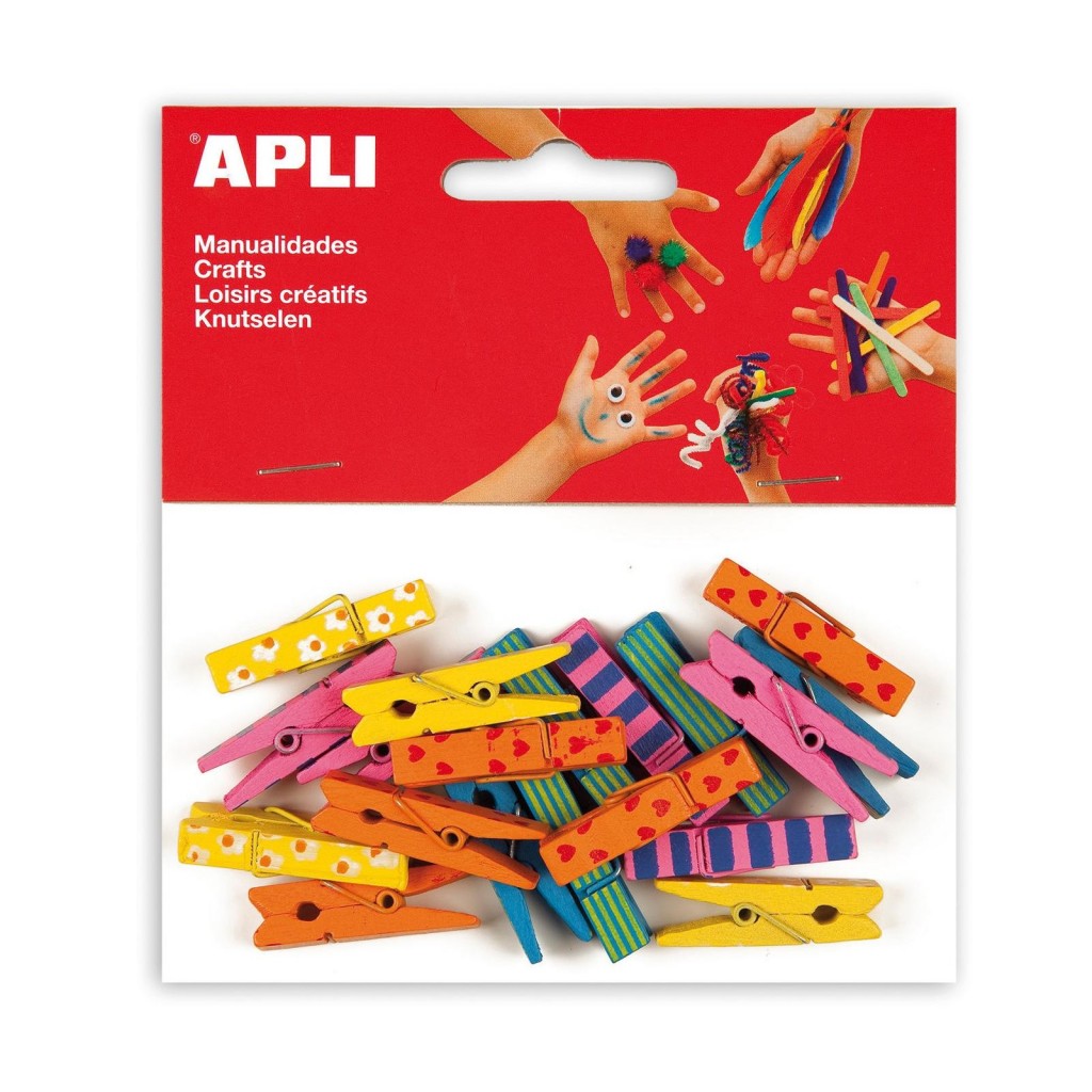Štipaljke Apli 35x7mm decor mini drvene 20/1 13480