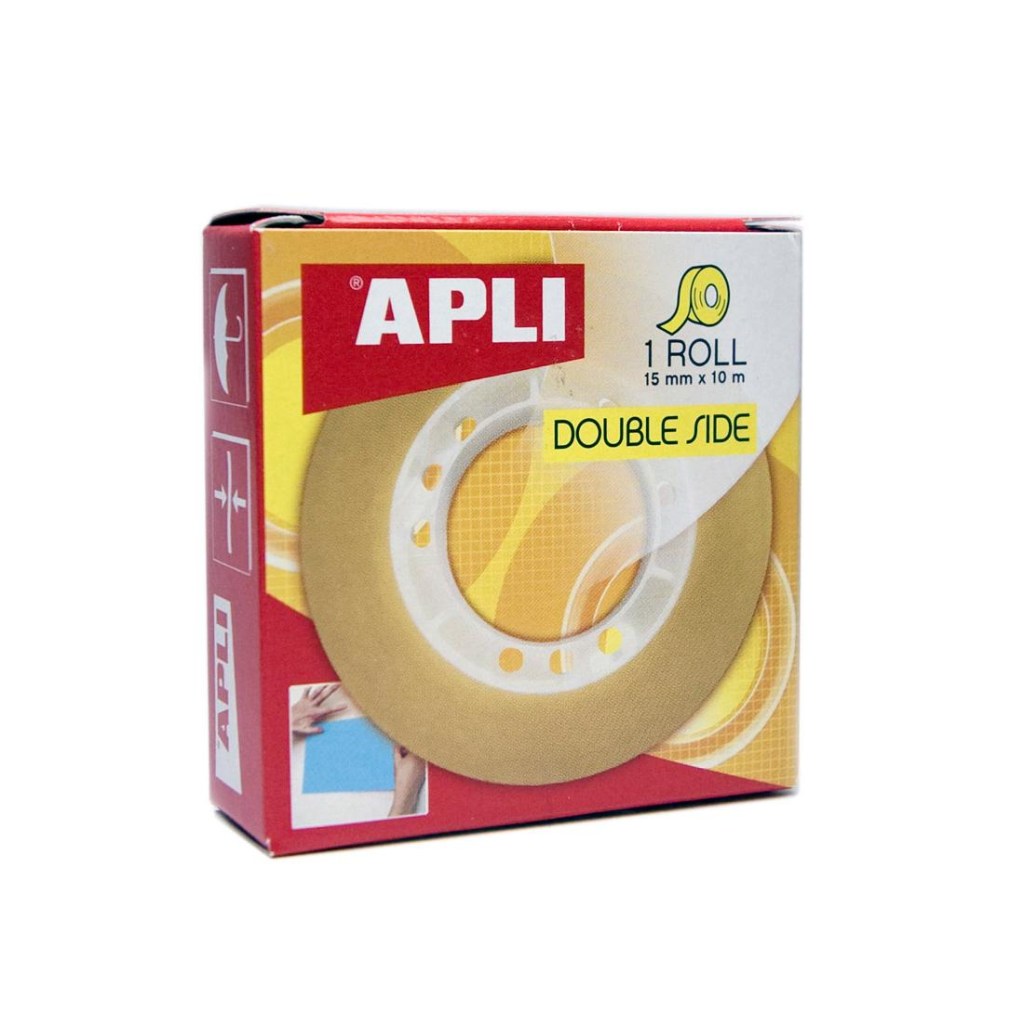 Traka ljepljiva Apli obostrana prozirna 15mmx10m 11505