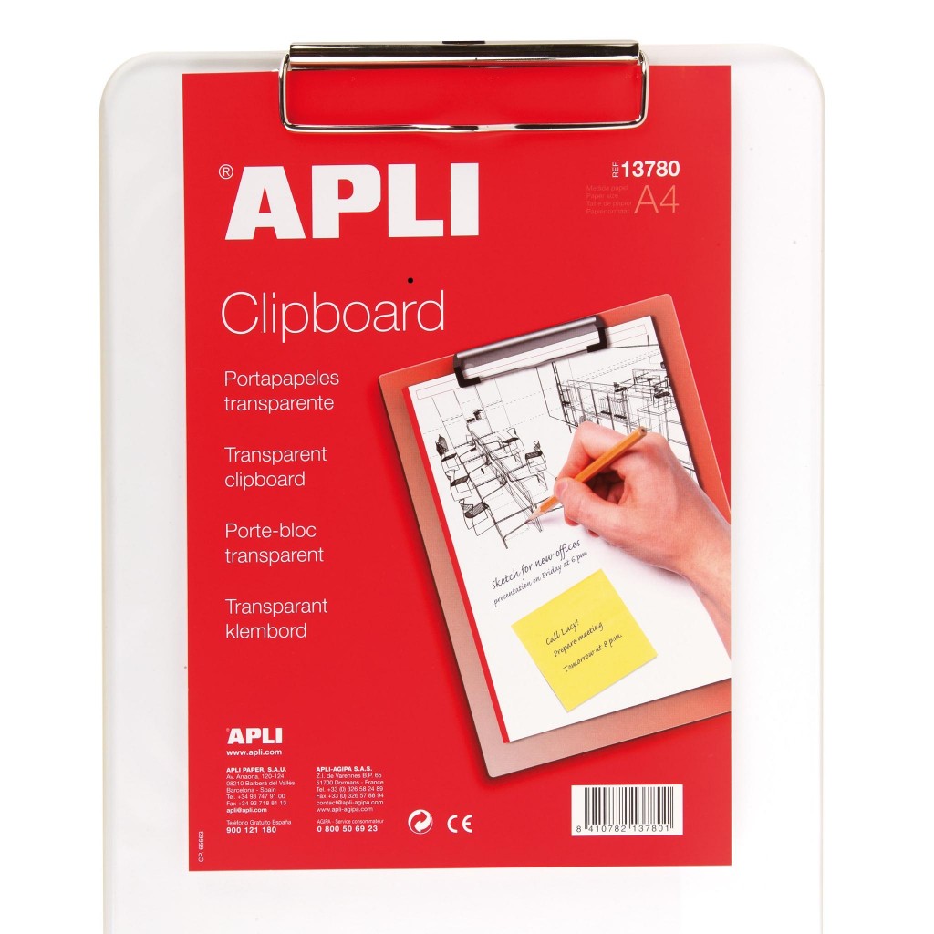 Ploča klip Apli transparent A4 13780