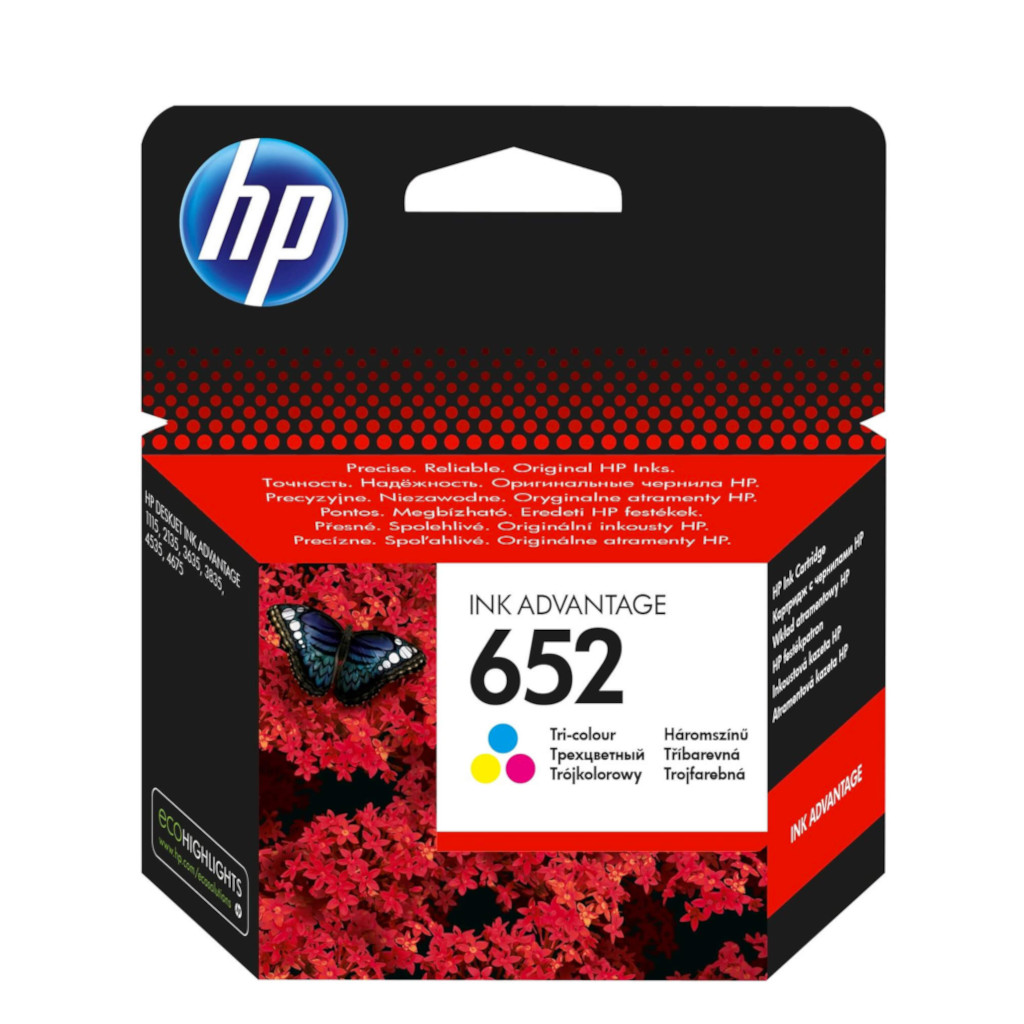 Tinta HP F6V24AE#BHK no.652 Ink advantage 1115/2135/3635/3636/3775/3785 tri-colo...