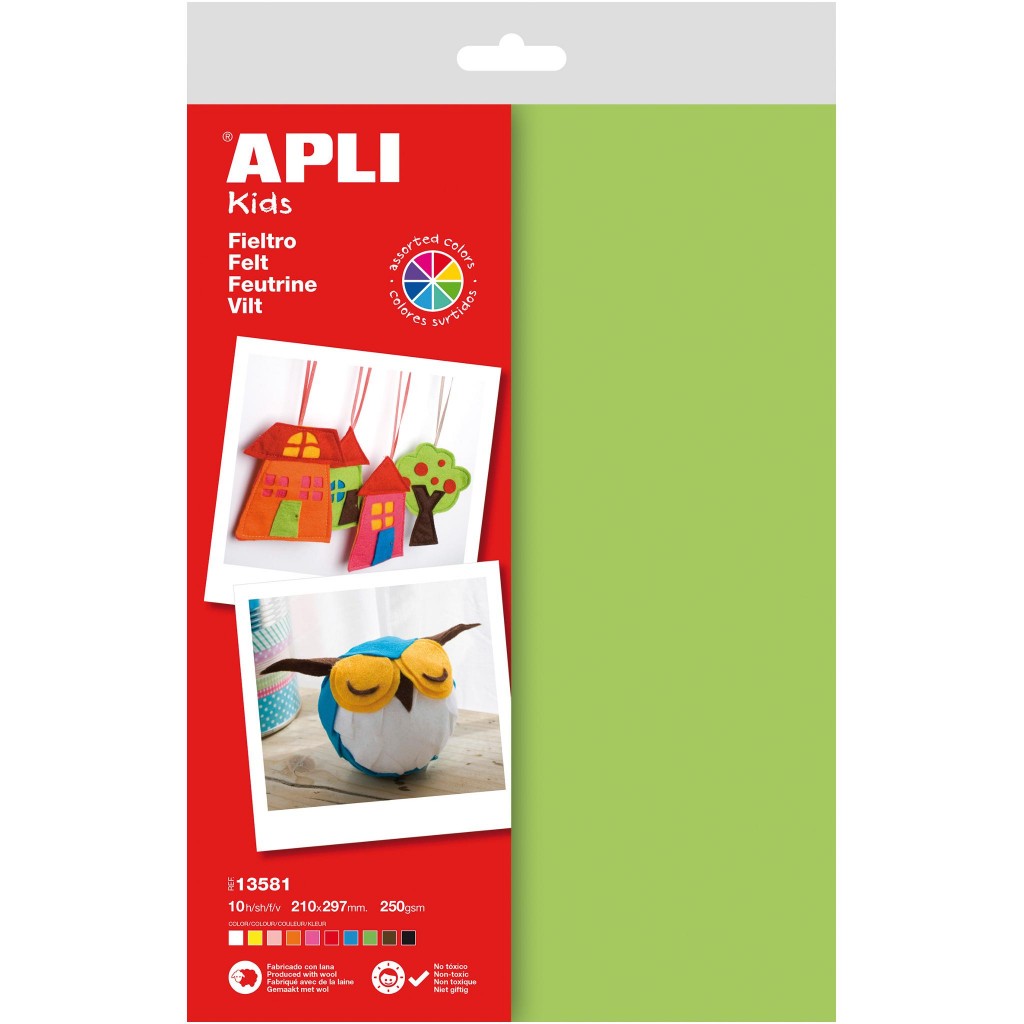 Filc Apli A4 miješane boje 210x297mm 250g 10L 13581