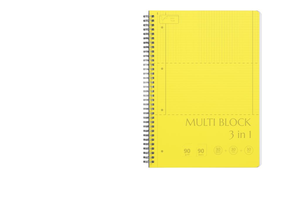 Kolegij blok Ilijanum A4 90g 90L spiralni multi blok s 3 linijature