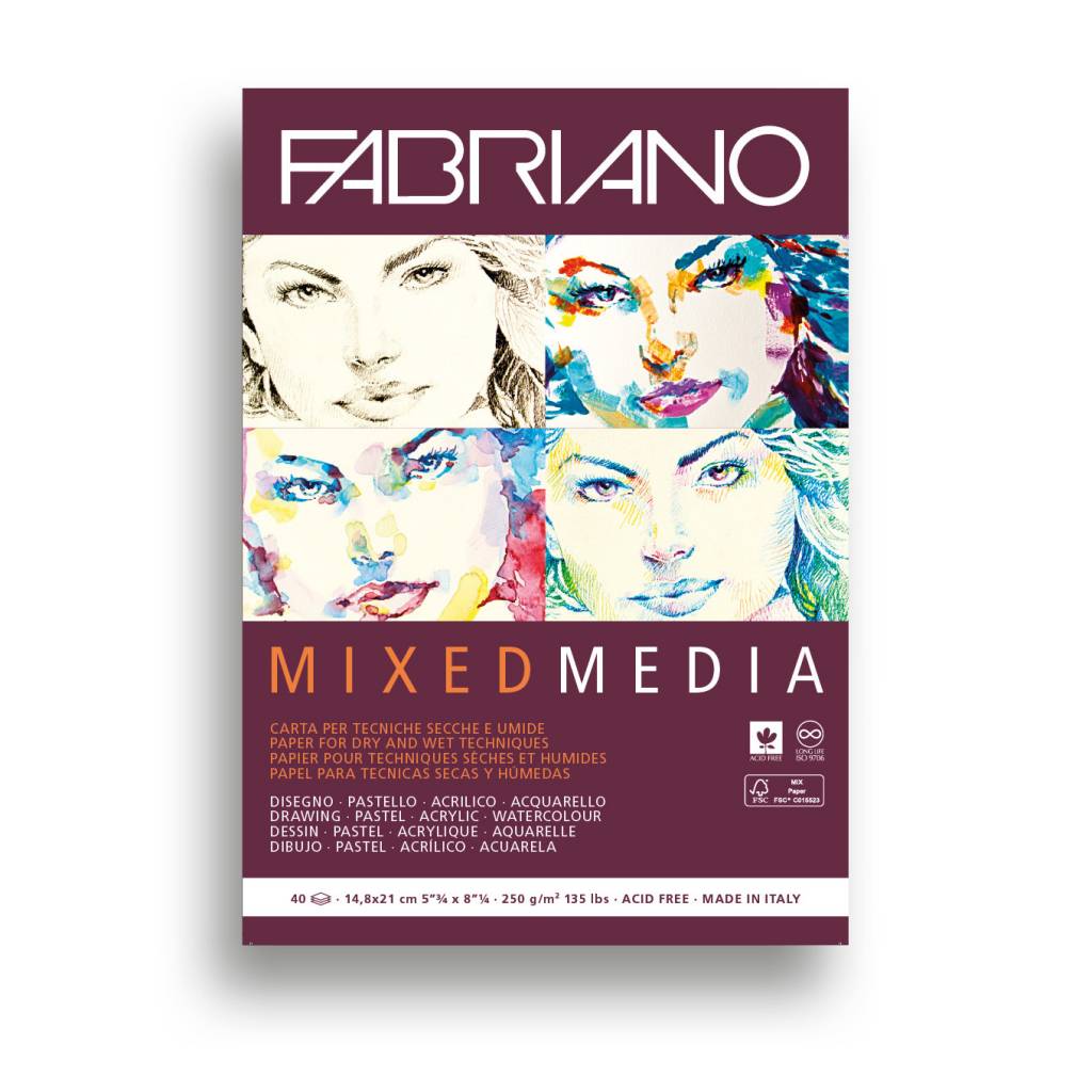 Blok Fabriano mixed media 14,8x21,0 250g 19100502