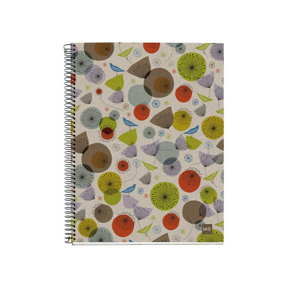 Kolegij blok Miquelrius A5 80g 120L spiralni crte Recycled cardboard ecobirds MR...