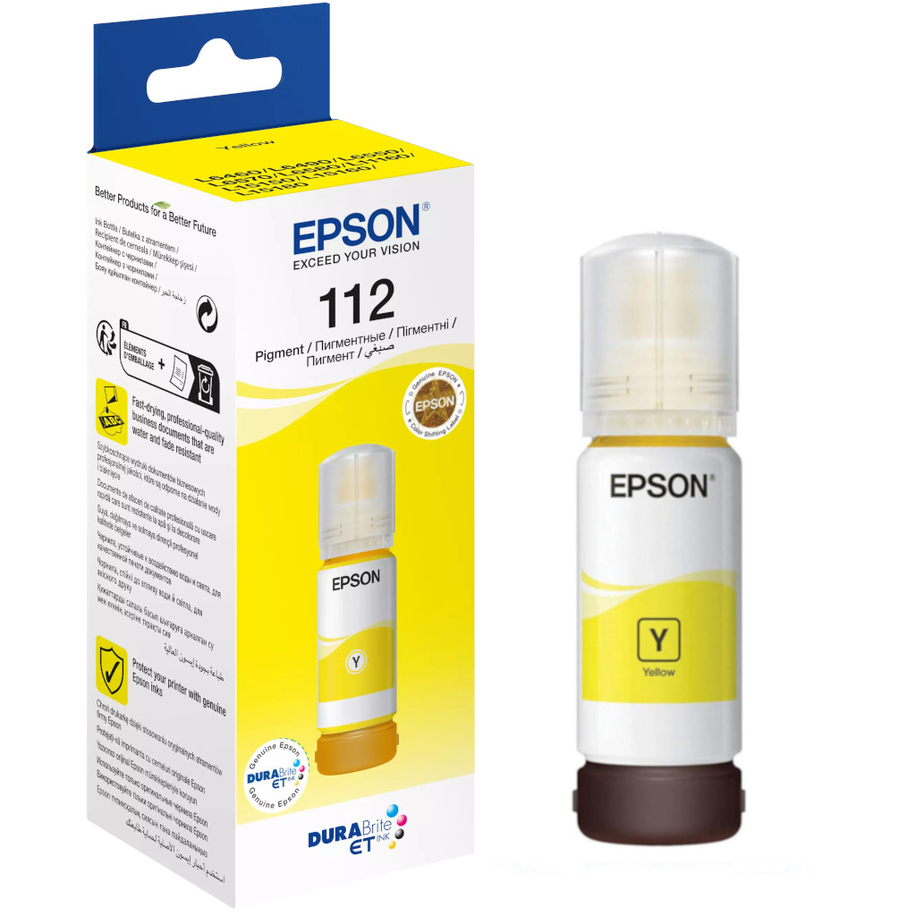 Tinta Epson 112 T06C4 L15150/15160 yellow ecotank C13T06C44A 70ml