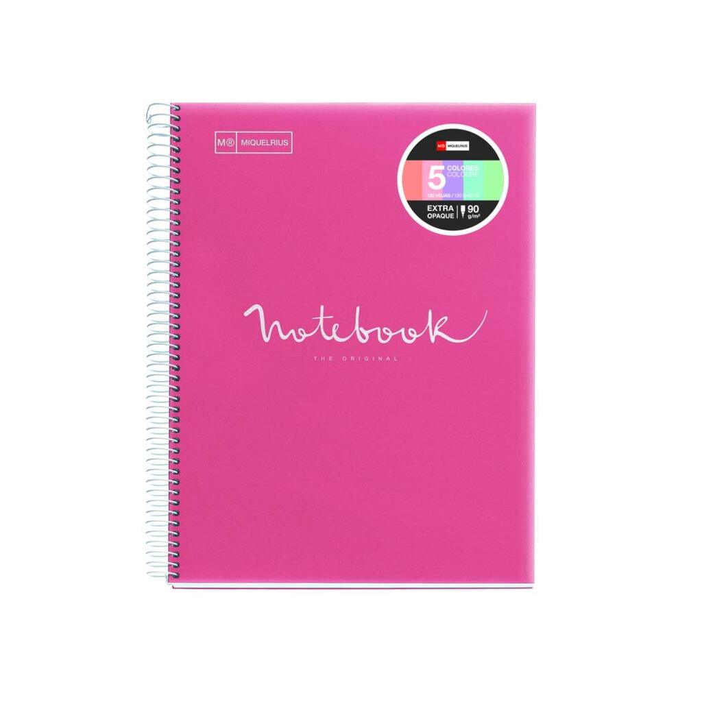 Kolegij blok Miquelrius A5 90g 120L spiralni crte Polypropylene emotions pink MR...