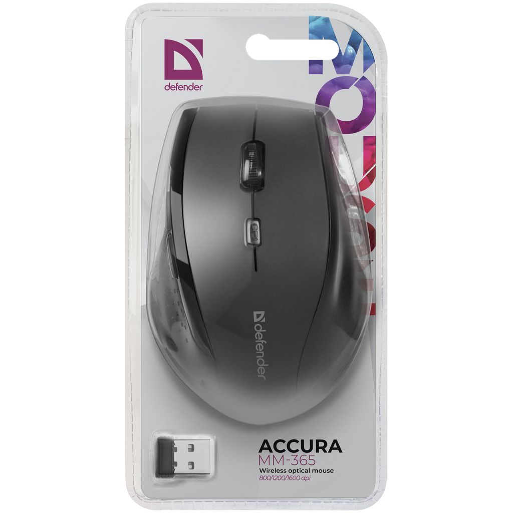 Miš Defender Accura MM-365, optički bežični, crni