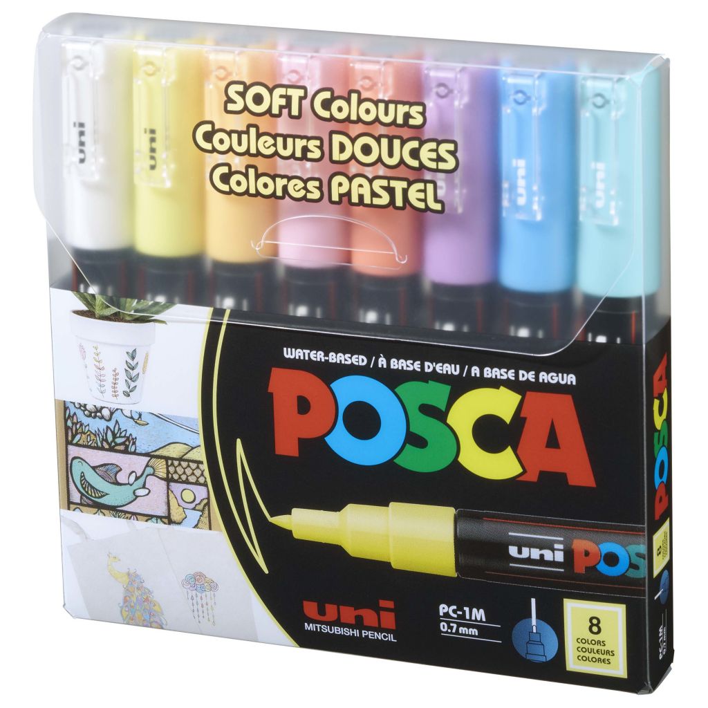 Uni pak marker Posca pc-1m pastelne boje 8/1 (zamjena š 75439)