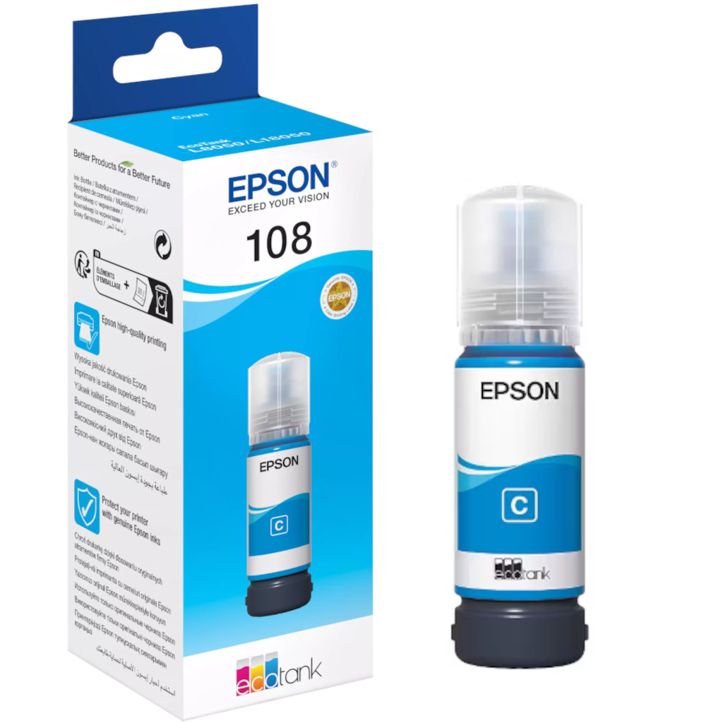 Tinta Epson 108 L8050/18050 photo cyan ecotank C13T09C24A 70ml