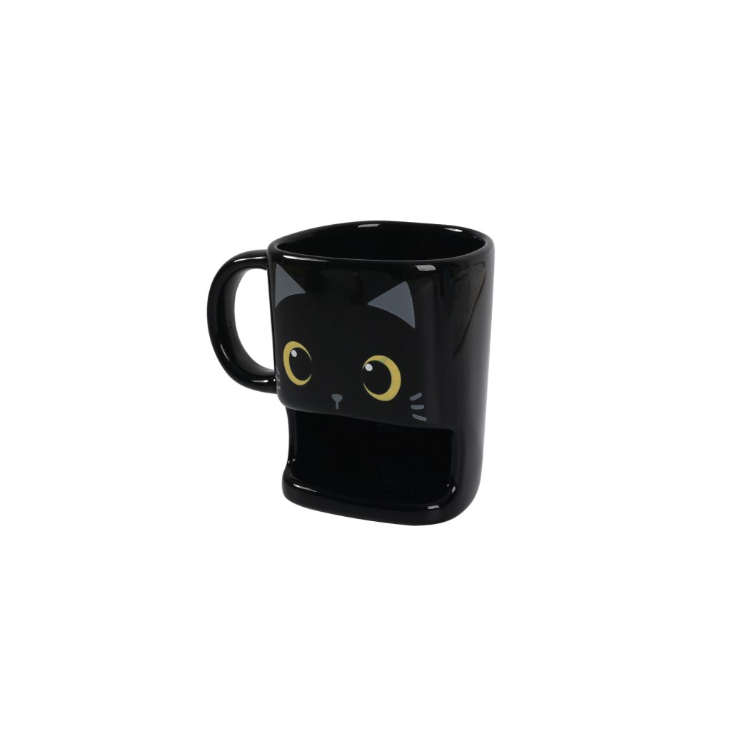 Šalica iTotal s džepom za keks Cat crna XL1901