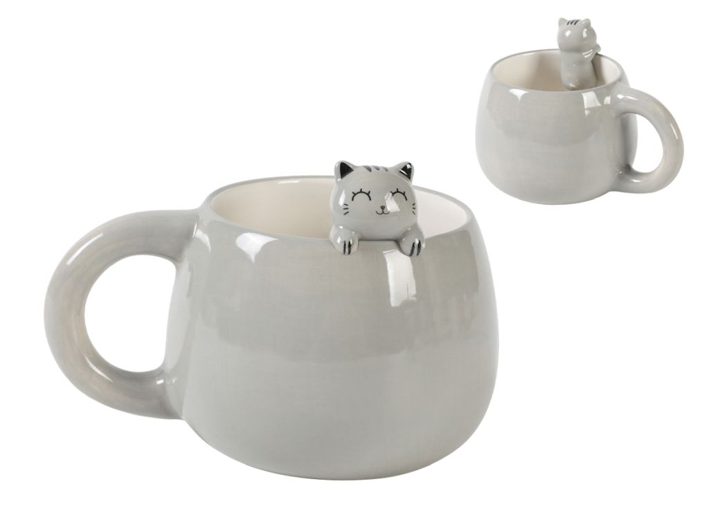 Šalica iTotal Charm Cat siva XL2564