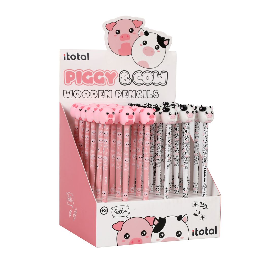 Olovka grafitna iTotal Cute animals svinjica+kravica 36/1 sortirano XL2308J