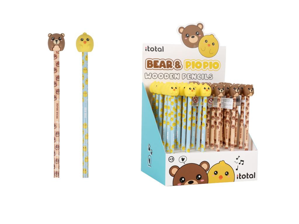 Olovka grafitna iTotal Cute animals medo+pilić 36/1 sortirano XL2308K