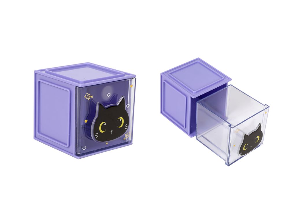 Organizator stolni iTotal kockasti Cat crna 9x9x9,5cm XL2961