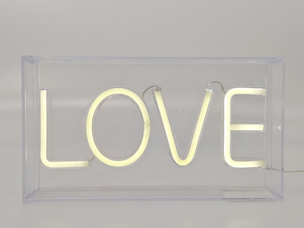 Lampa natpis iTotal LED Love neon bijela XL2762