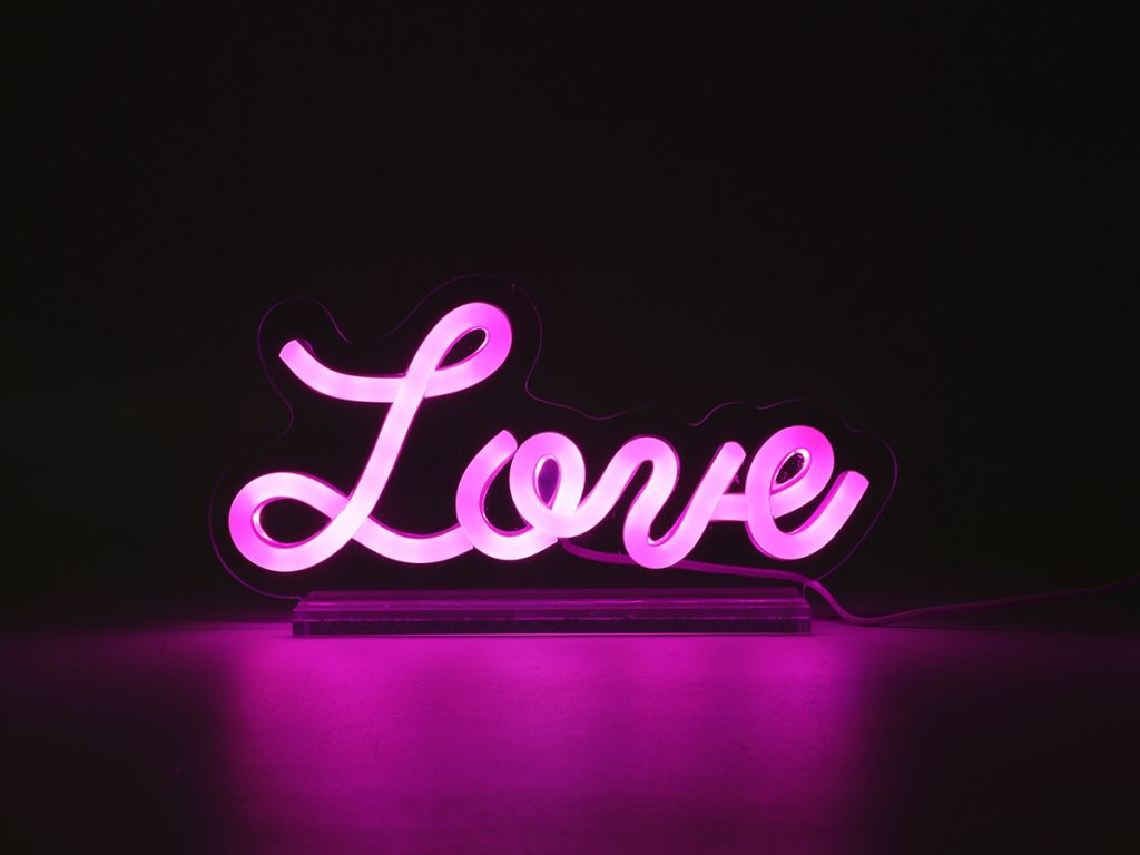 Lampa natpis iTotal LED love neon rozi XL2761A