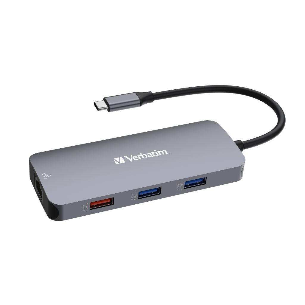 Hub Verbatim CMH-09 #32152 USB-C Pro, 9 priključaka, HDMI/RJ45/2x USB-C/USB-A 3...