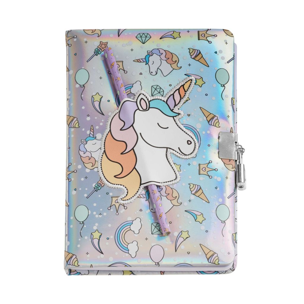 Dnevnik Miquelrius s ključem Back2Fun holographic Unicorn MR7582