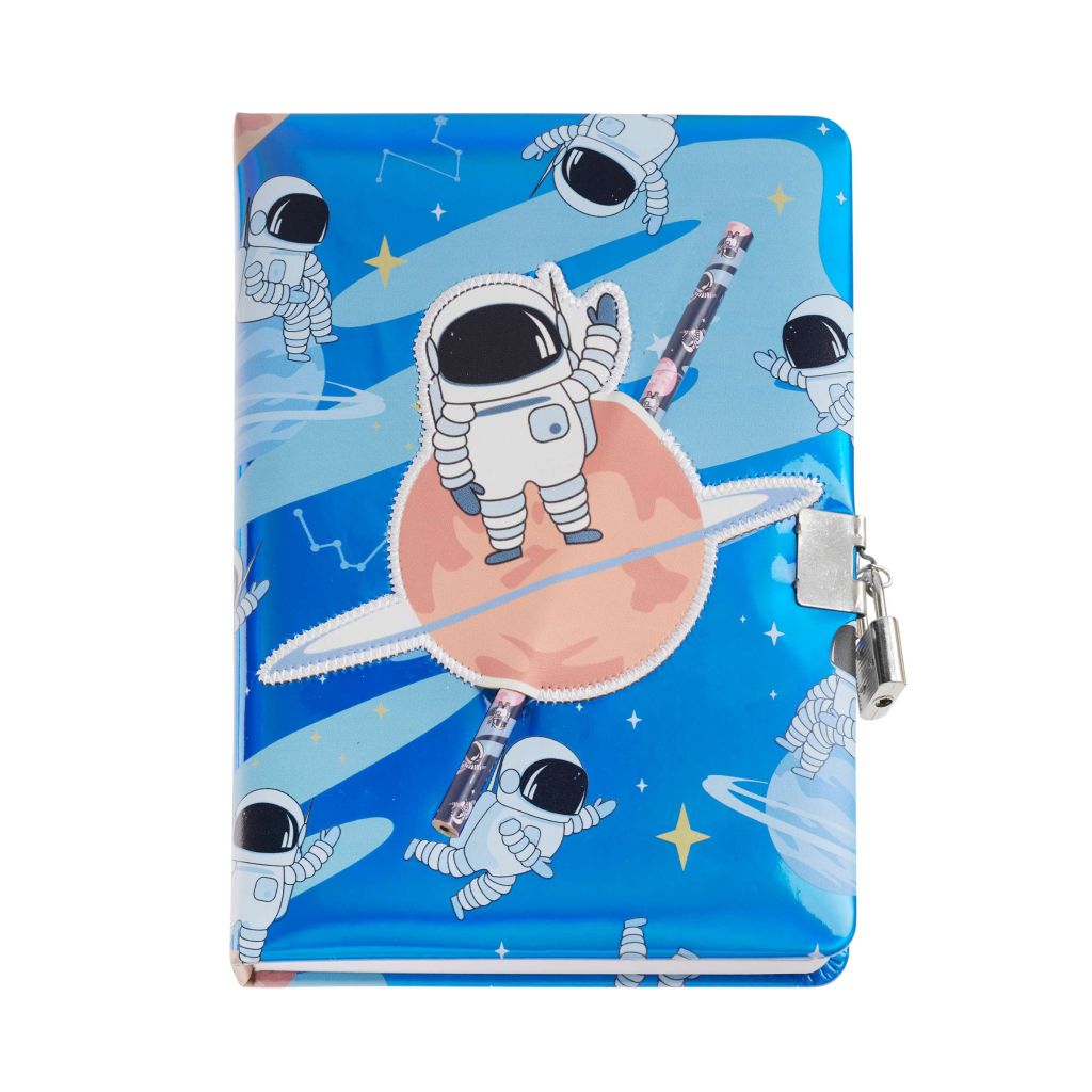 Dnevnik Miquelrius s ključem Back2Fun holographic Astronaut MR7583