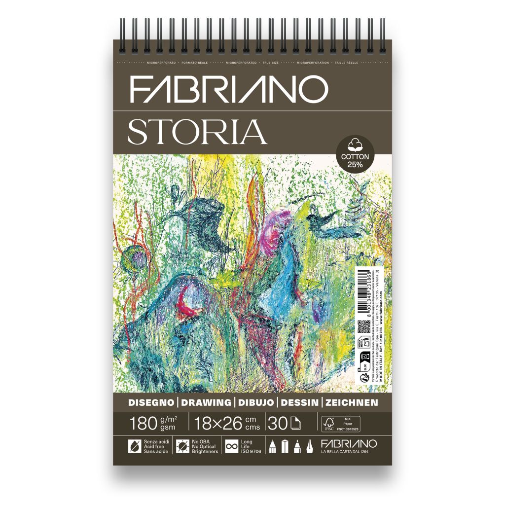 Blok Fabriano Storia 18x26 180g 30L spiralni top side 19100736