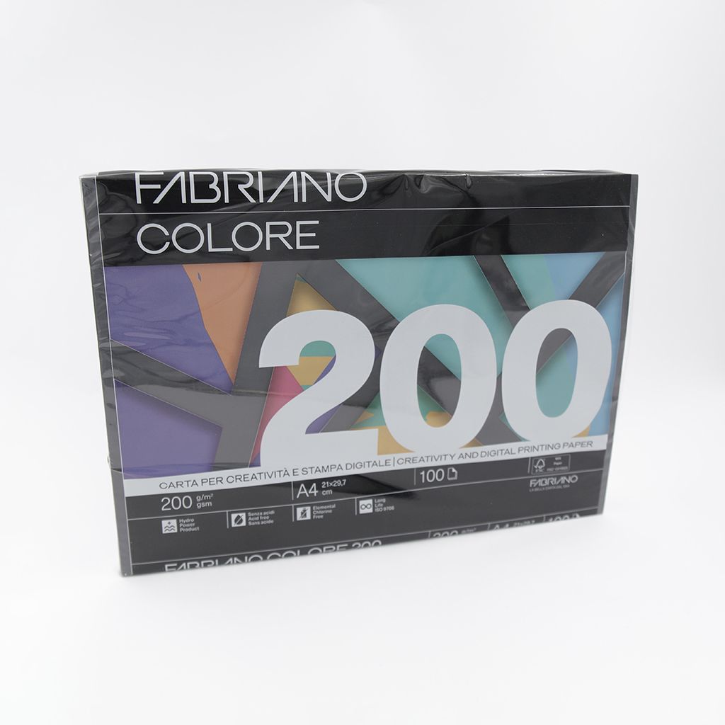 Papir Fabriano Colore A4/200g nero 100L 78321297 bright