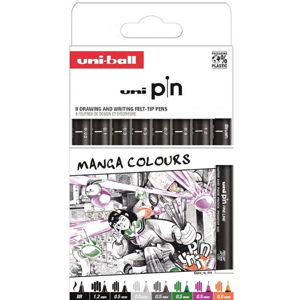 Marker Uni PIN-200 set 8P manga colours (LS) 