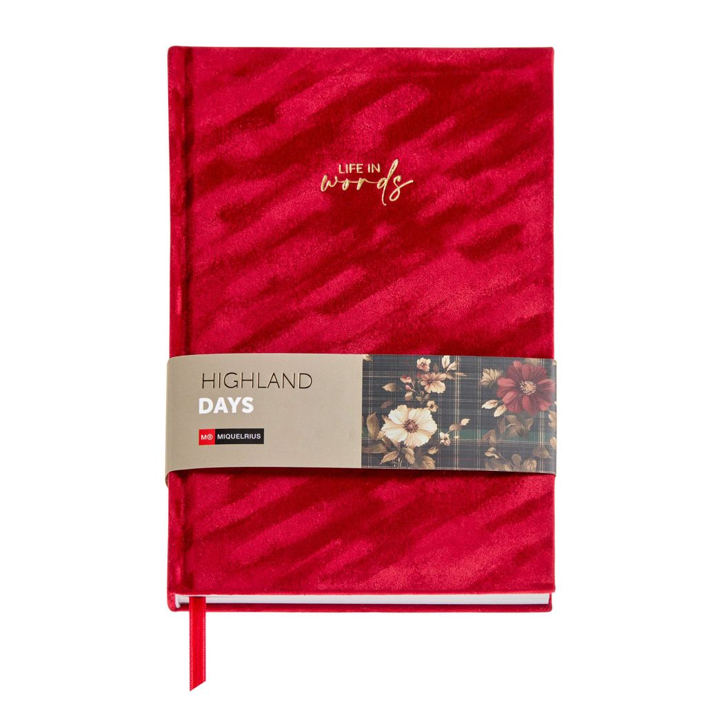 Notes Miquelrius A5 Highland Days plišani crveni 80L 80g/m2 čista MR8293