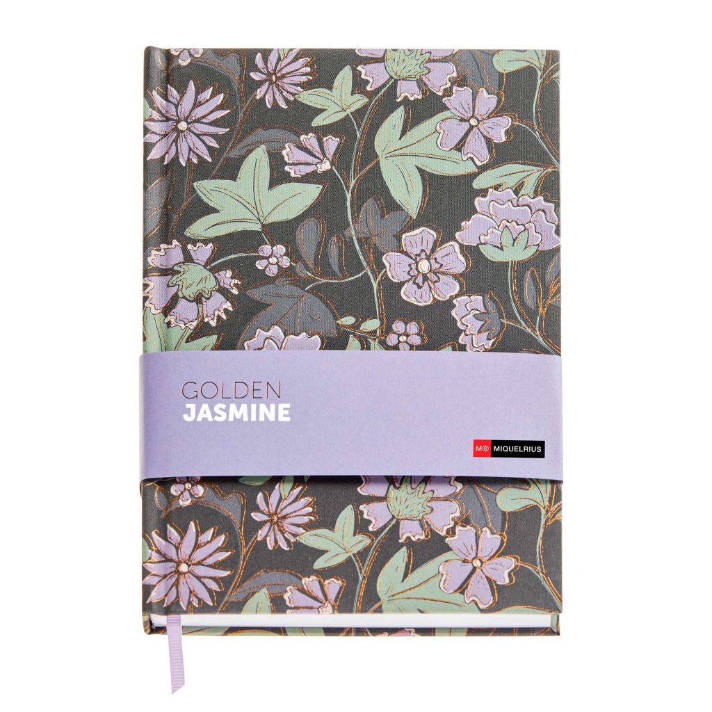 Notes Miquelrius A5 Golden Jazmine Cvjetna tkanina 96L 80g/m2 čista MR8305