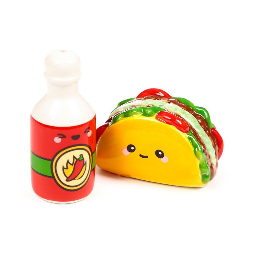 Keramički set za sol i papar Puckator Foodiemals Frida taco i ljuti umak SP111
