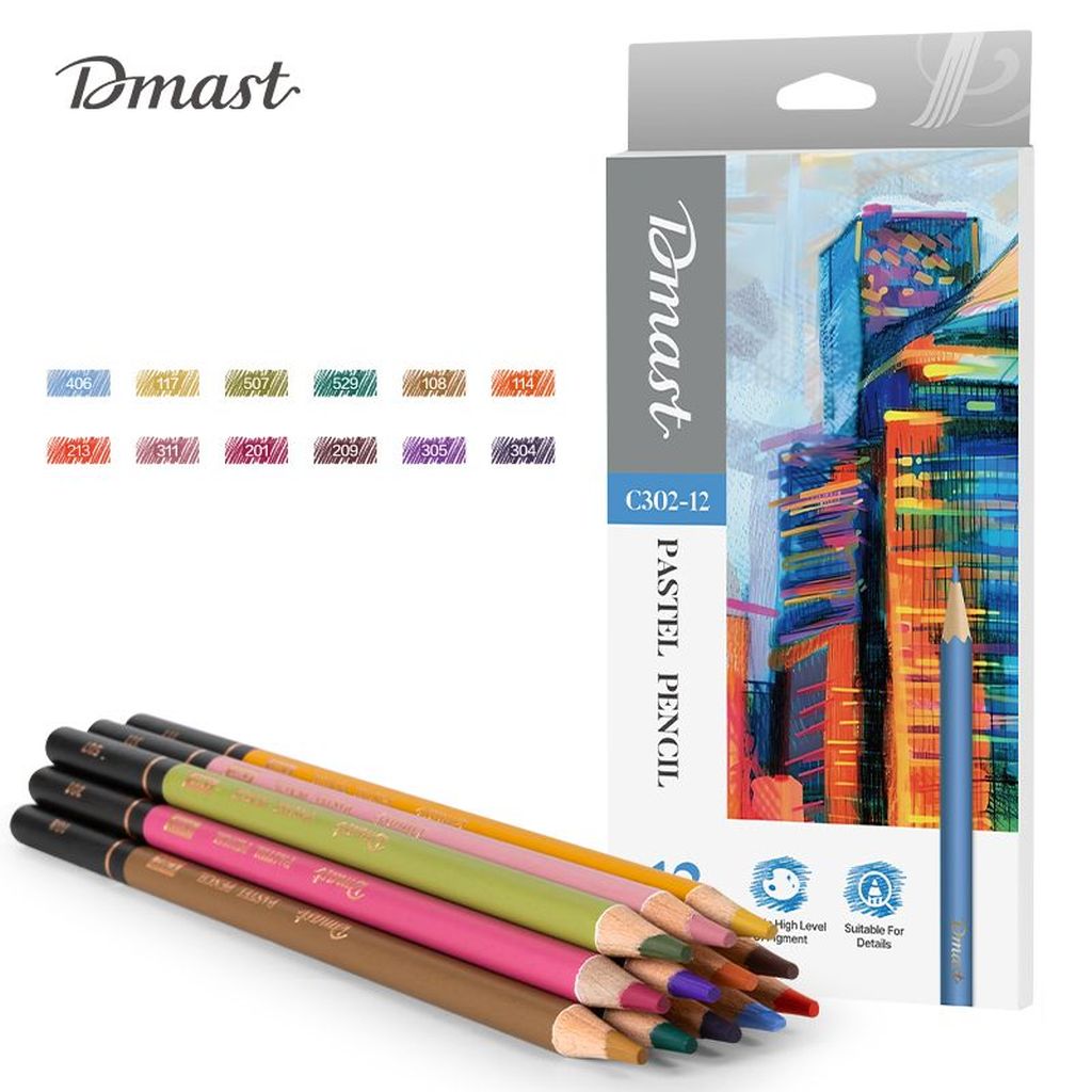 Umjetnički set Deli Dmast pastelne olovke 4,0mm 12 kom u kutiji EC302-12 