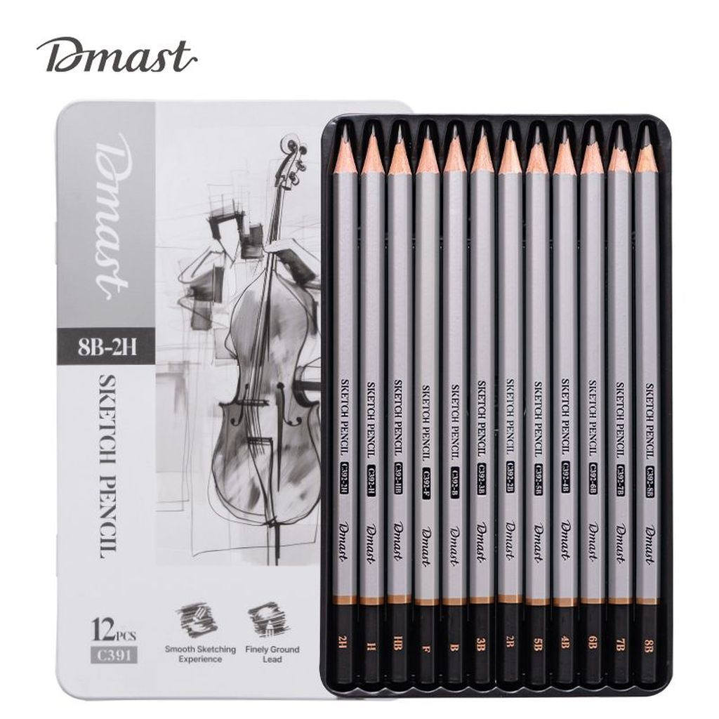 Umjetnički set Deli Dmast grafitne olovke 2,0–3,5mm 12 kom u kutiji EC391 