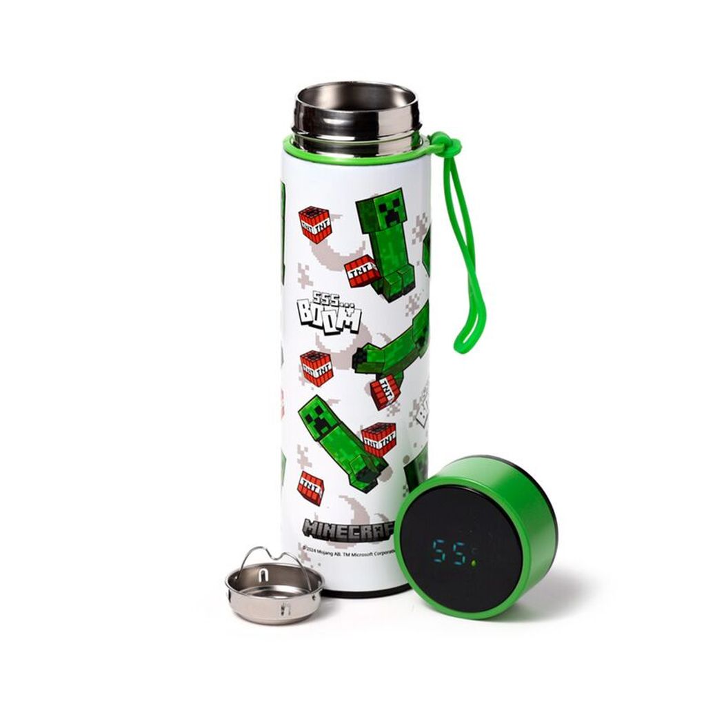 Termalna boca Puckator Minecraft SSS BOOM s digitalnim termometrom 450 ml BOT240