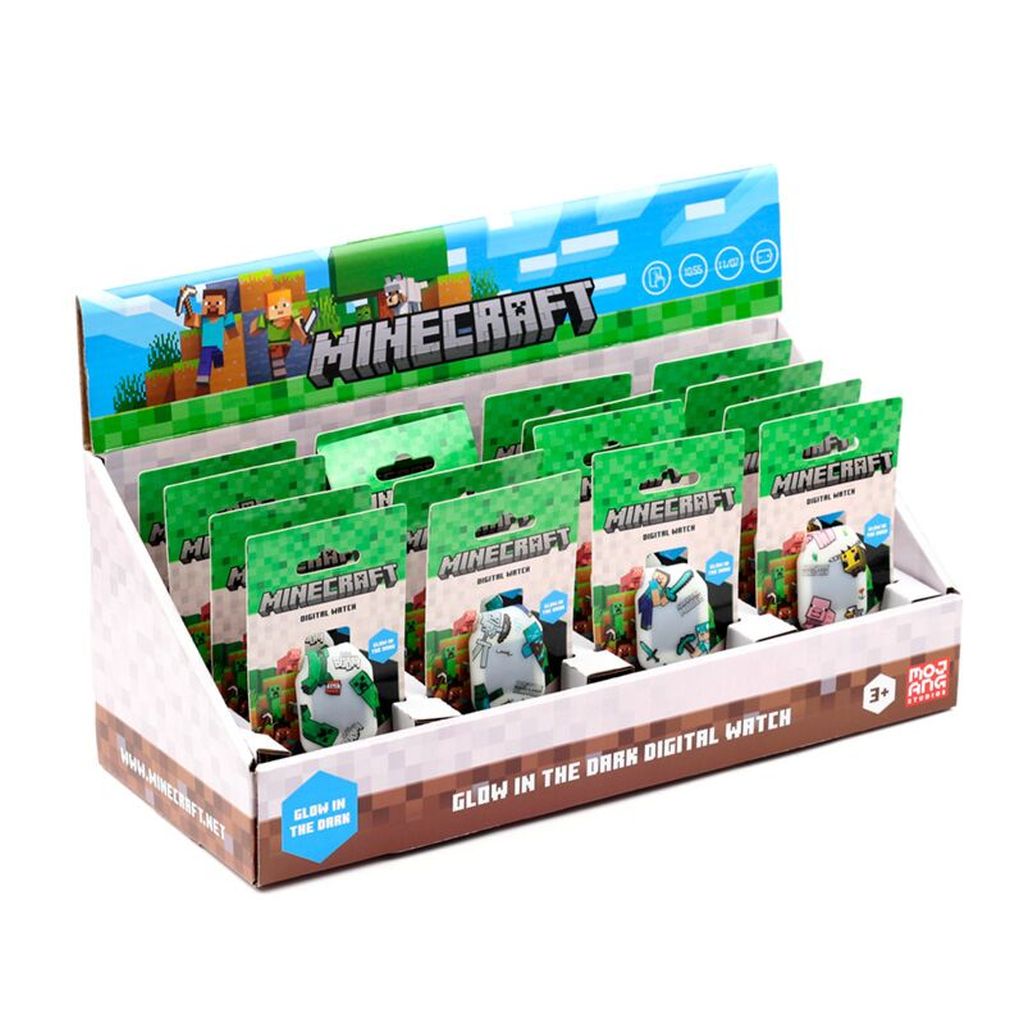 Silikonski digitalni sat Puckator Minecraft Glow in the Dark sortirano 12/1 WATC...