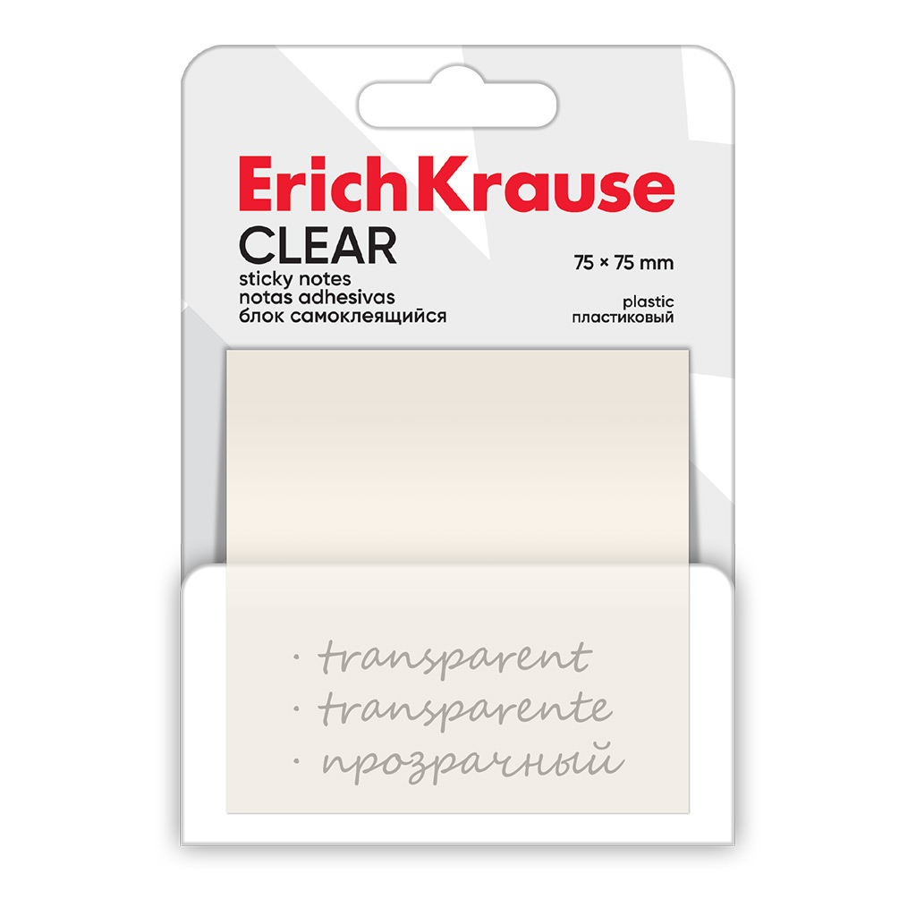 Blok samoljepljivi ErichKrause 75x75mm 20L transparentni 63636
