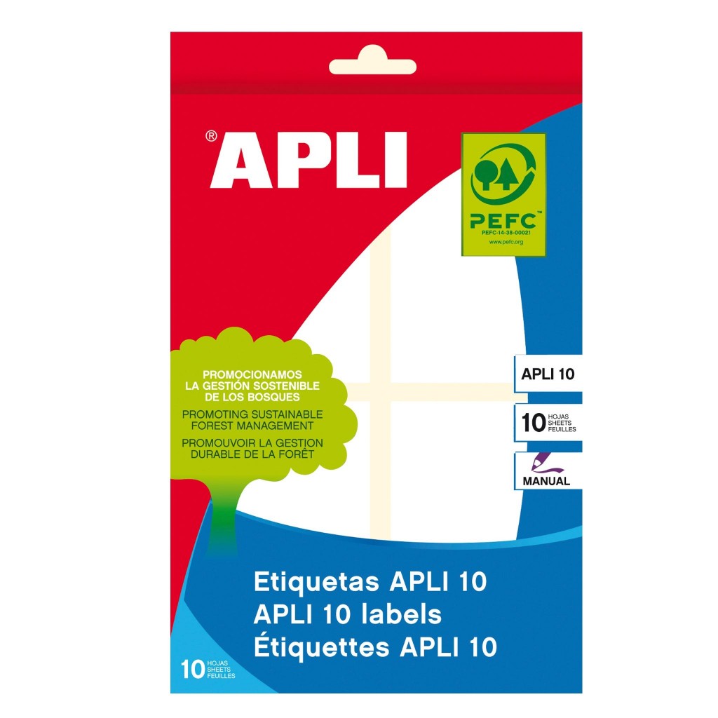 Naljepnica Apli 40x75mm bijela za ručni ispis 10L 1655