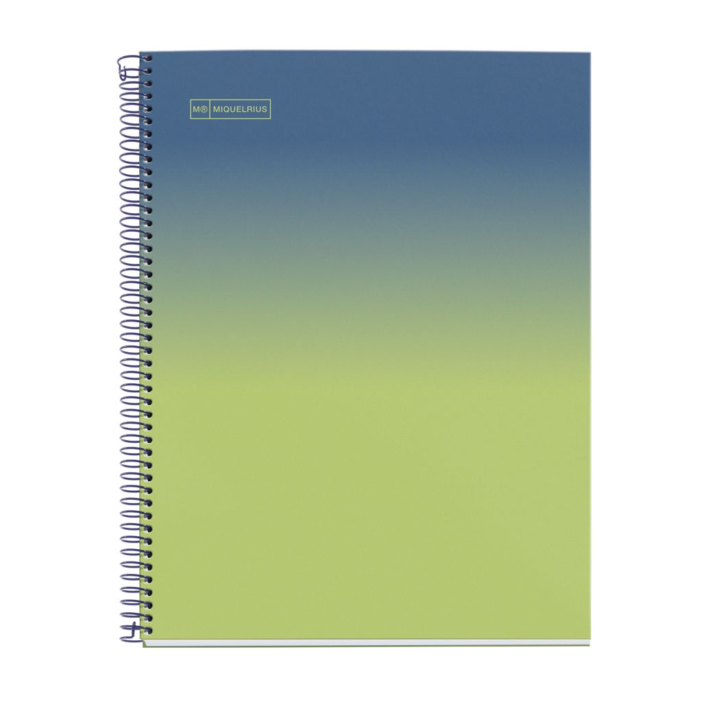 Kolegij blok Miquelrius A4 90g 80L spiralni kocke Gradient Blue & Lemon MR4446