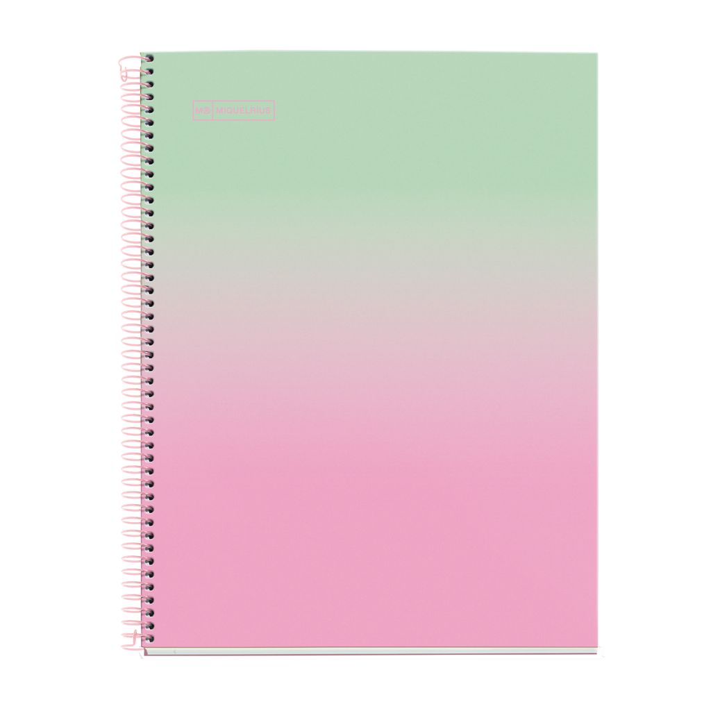 Kolegij blok Miquelrius A4 90g 80L spiralni kocke Gradient Mint & Pink MR4447