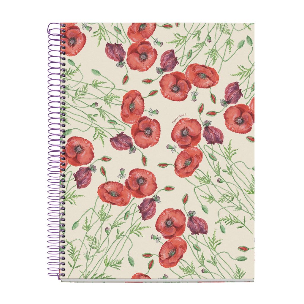 Kolegij blok Miquelrius A4 90g 80L spiralni crte Entredos Papaver Rhoedas MR4501