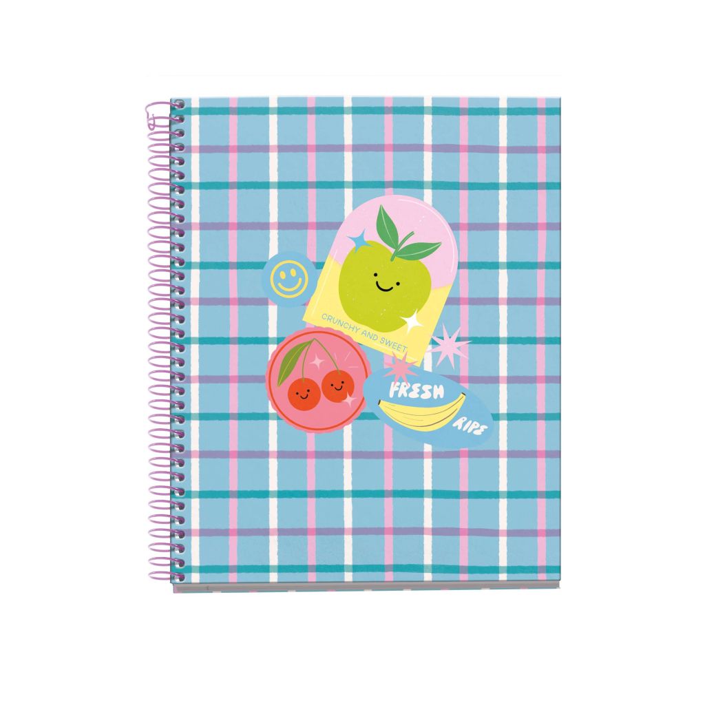 Kolegij blok Miquelrius A5 70g 100L spiralni crte Lifestyle Stickers Happy Fruit...