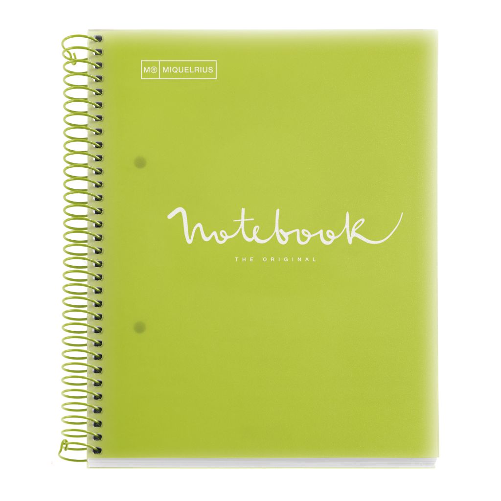 Kolegij blok Miquelrius A5 90g 120L spiralni crte Emotions Lime MR49952