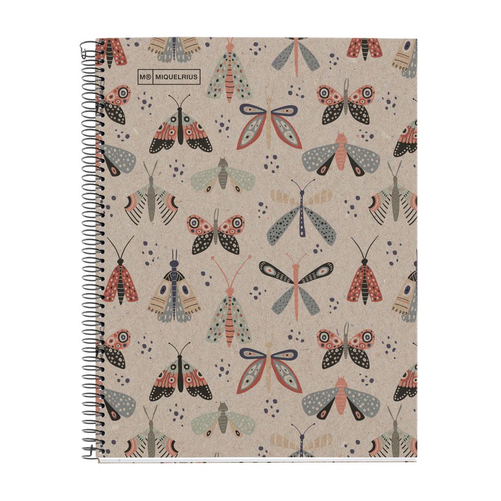 Kolegij blok Miquelrius A4 80g 80L spiralni crte Eco Ecobutterfly MR6109