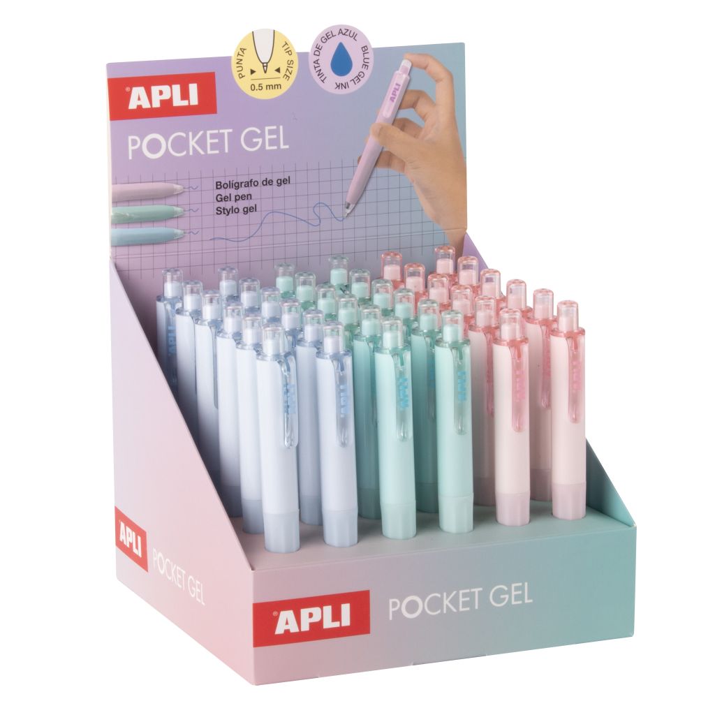 Kemijska olovka Apli pocket gel pastelno zelena, plavi ispis 1/36 20497