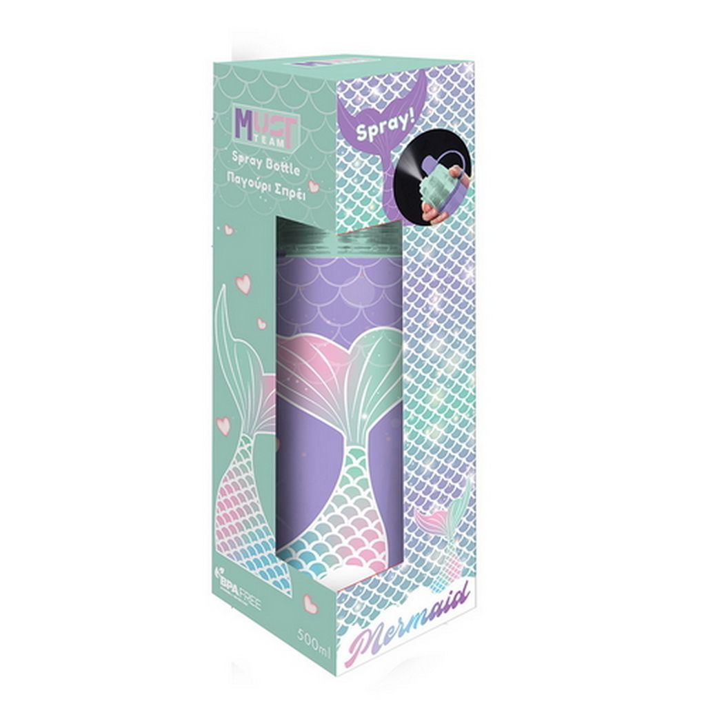Plastična boca Must team Mermaid 600ml s raspršivačem 587489
