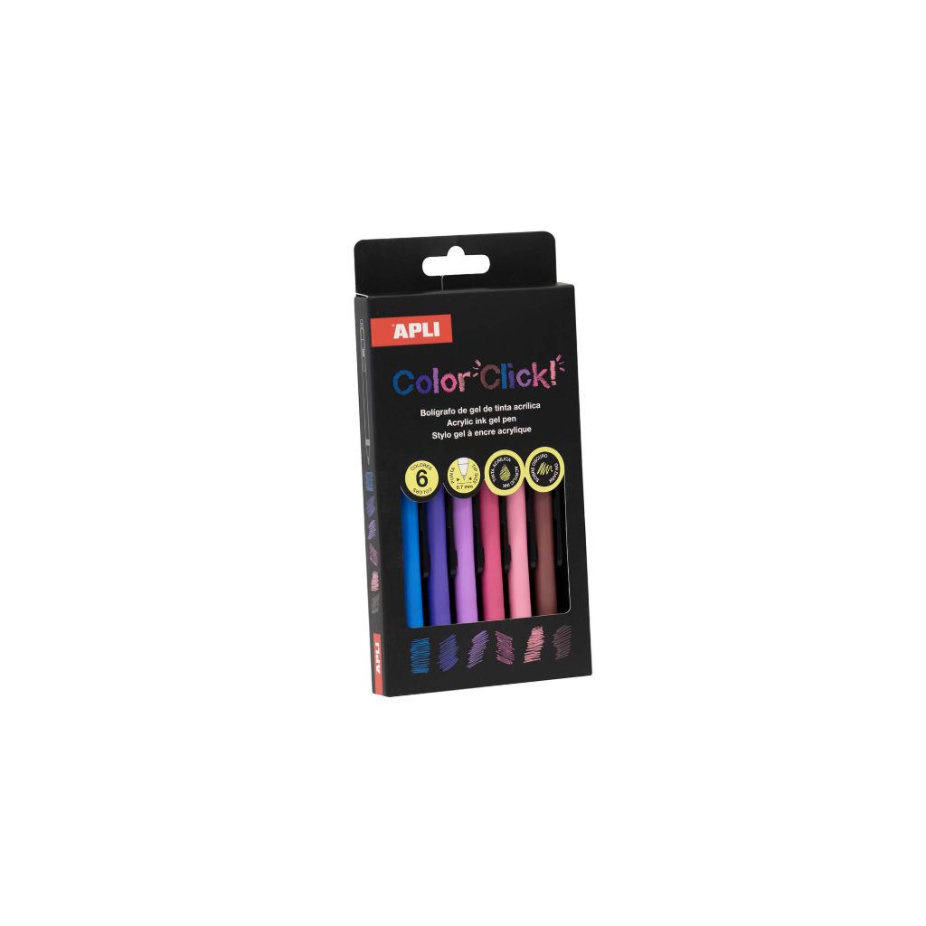 Set klik kemijskih olovaka  Apli u 6 boja – Rano proljeće 20645
